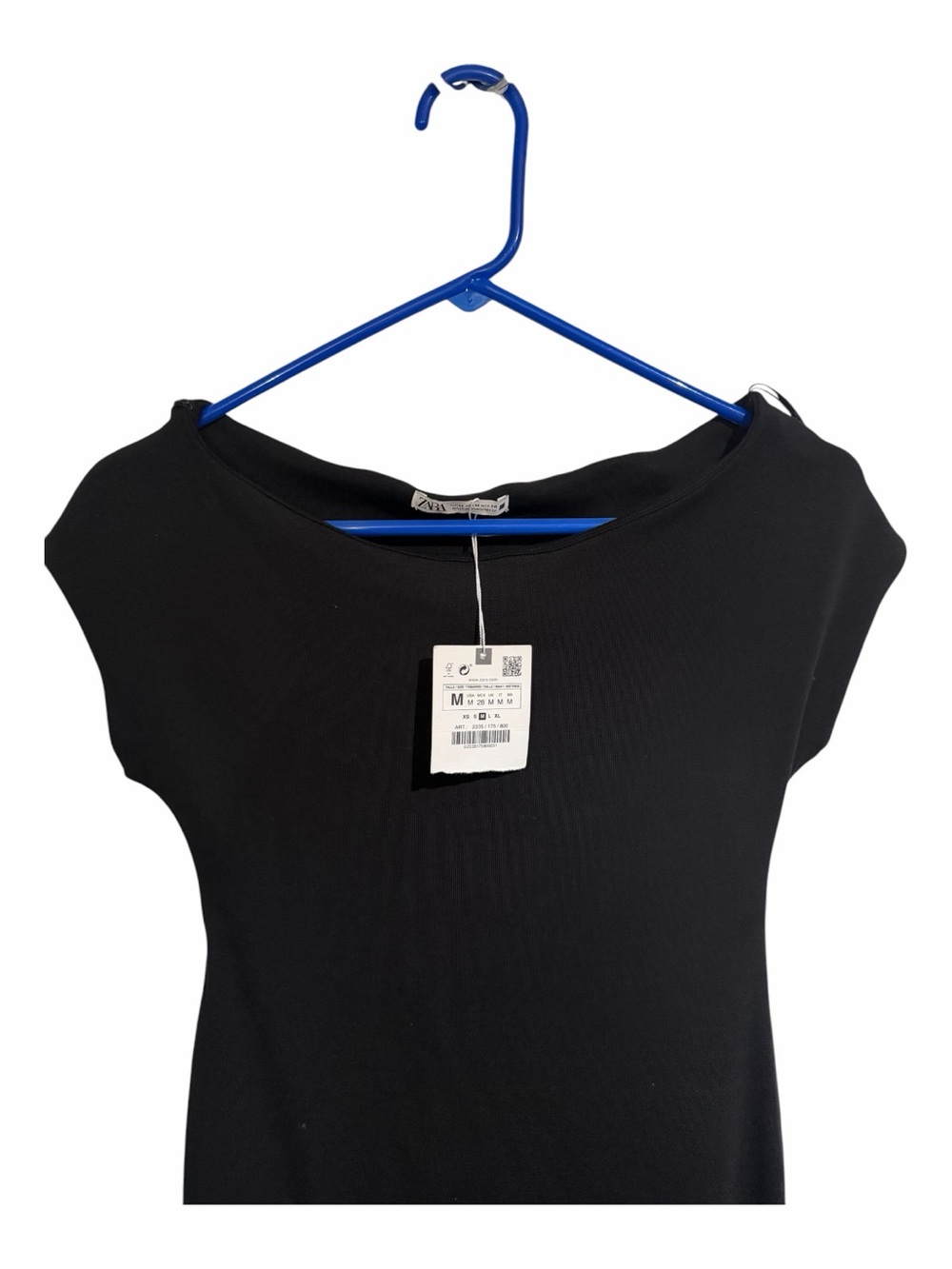 Zara Black Cap Sleeve Tee